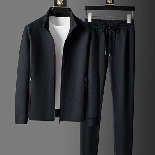 Men's 2 Piece Activewear Suit Zip-Up Tapered Joggers