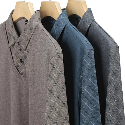 Men's 2-in-1 Long Sleeve Polo | Layered Look & Breathable Comfort