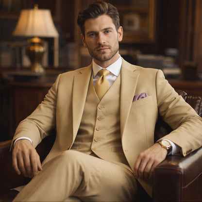 Men's 3 Piece Suit Slim Fit Structured Tailored Wear