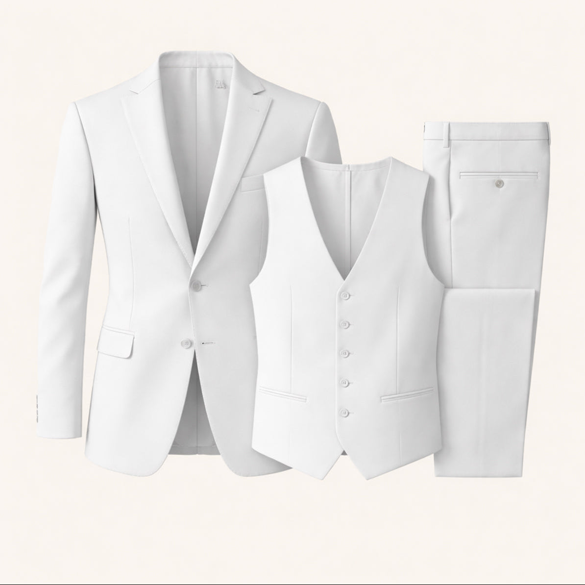 Men's 3 Piece Suit Slim Fit Structured Tailored Wear