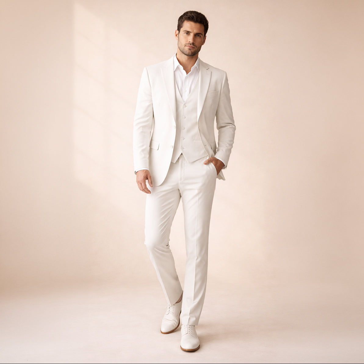Men's 3 Piece Suit Slim Fit Structured Tailored Wear