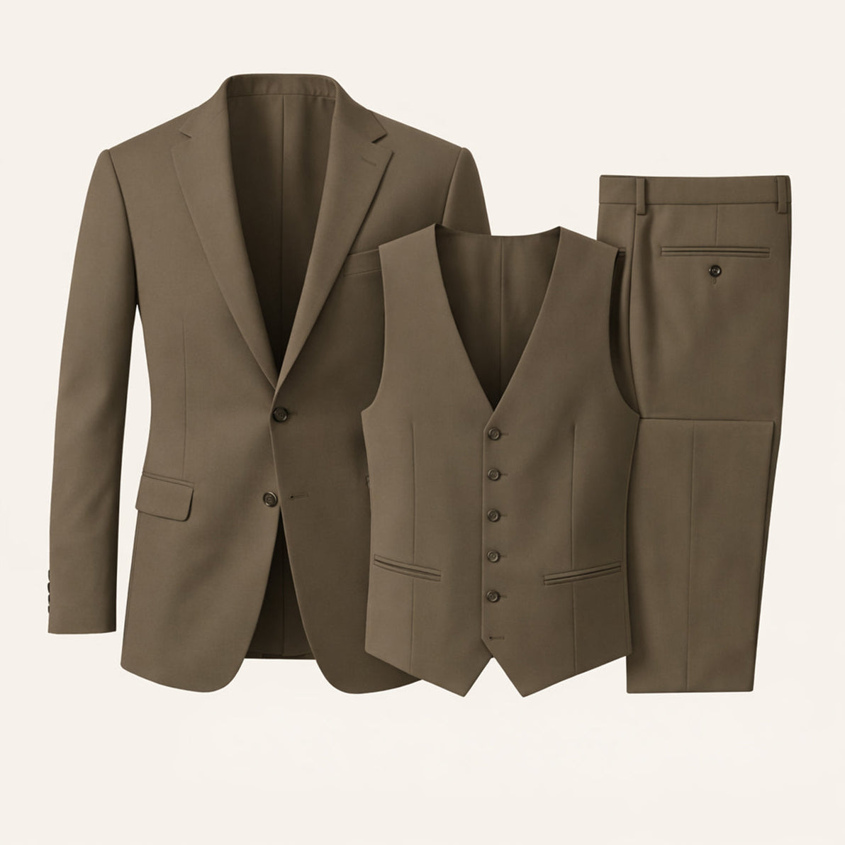 Men's 3 Piece Suit Slim Fit Structured Tailored Wear