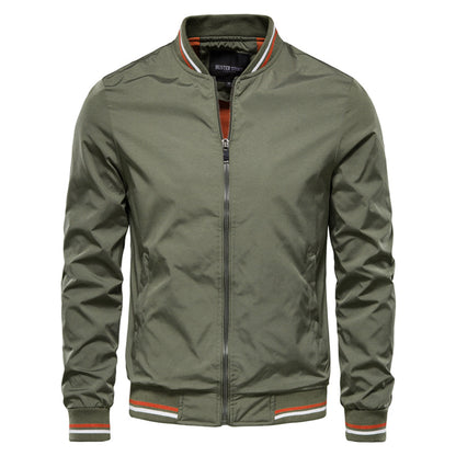 Men's Bomber Jacket | Full Zip & Ribbed Trim