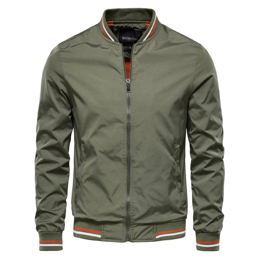 Men's Bomber Jacket | Full Zip & Ribbed Trim