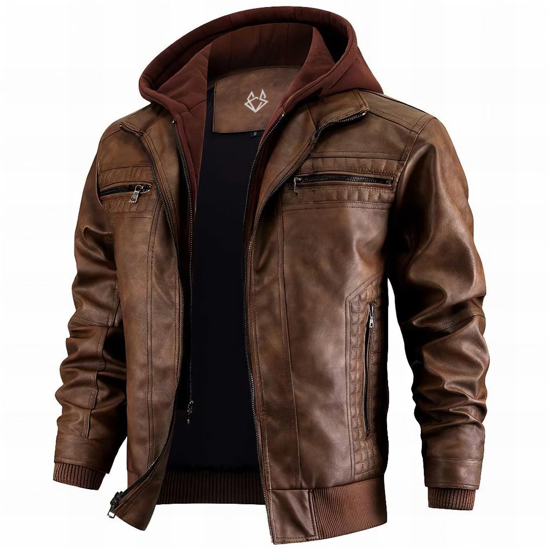 Men's Bomber Jacket | Removable Hood & Zip Pockets