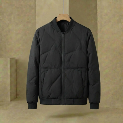 Men's Bomber Jacket Ribbed Collar Cuffs Full Lining with Snap Pockets