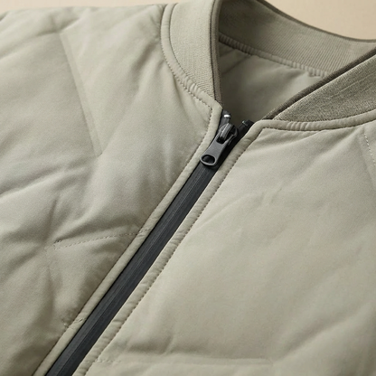 Men's Bomber Jacket Ribbed Collar Cuffs Full Lining with Snap Pockets