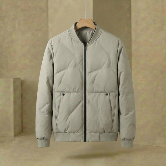 Men's Bomber Jacket Ribbed Collar Cuffs Full Lining with Snap Pockets