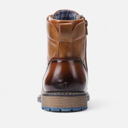 Men's Boots Retro Lightweight Round Toe Clean Silhouette with Lace Up