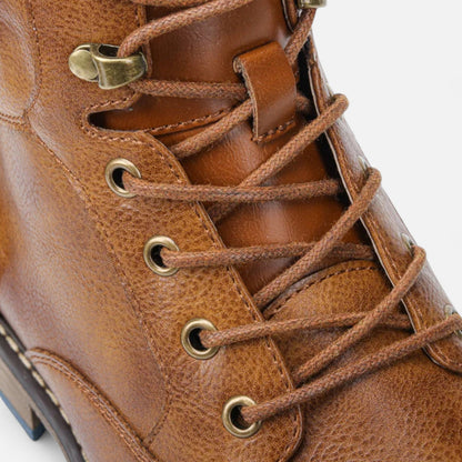 Men's Boots Retro Lightweight Round Toe Clean Silhouette with Lace Up