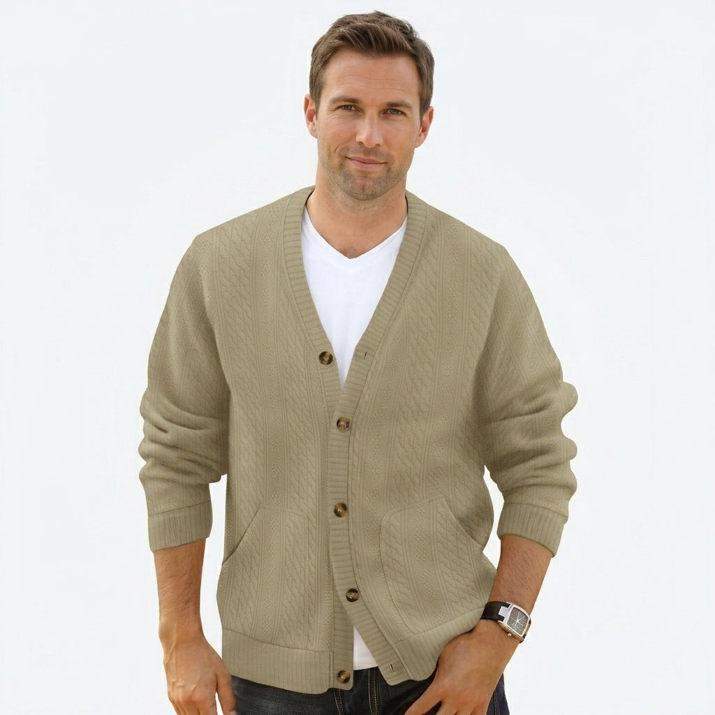 Men's Cable Knit Cardigan | Button-Up Warmth
