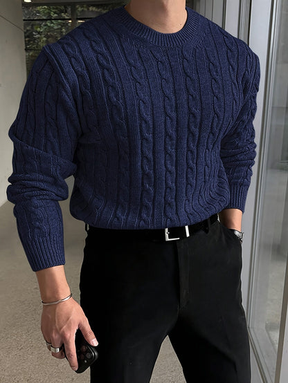 Men's Cable Knit Pullover Sweater | Timeless Comfort & Style