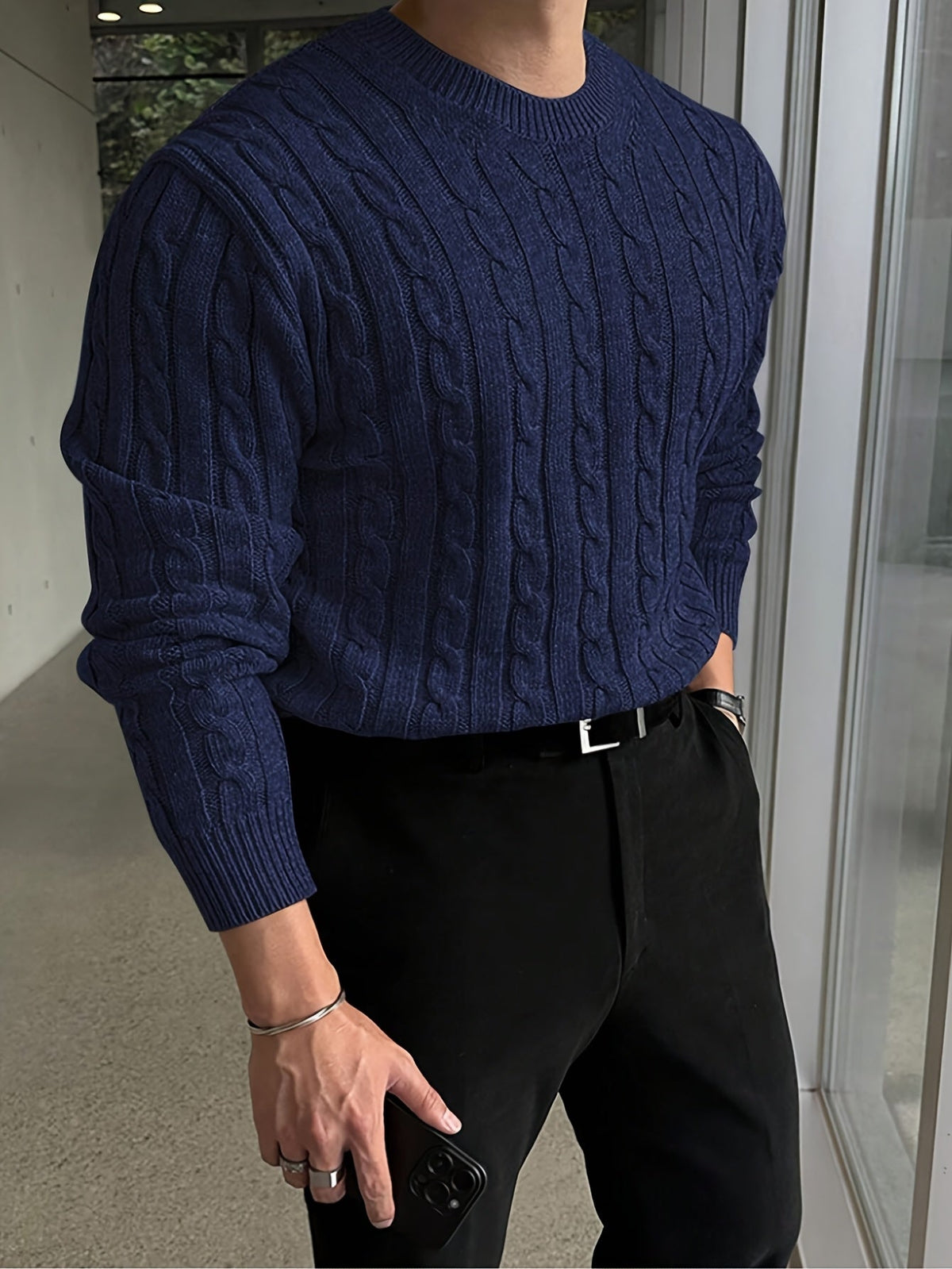 Men's Cable Knit Pullover Sweater | Timeless Comfort & Style