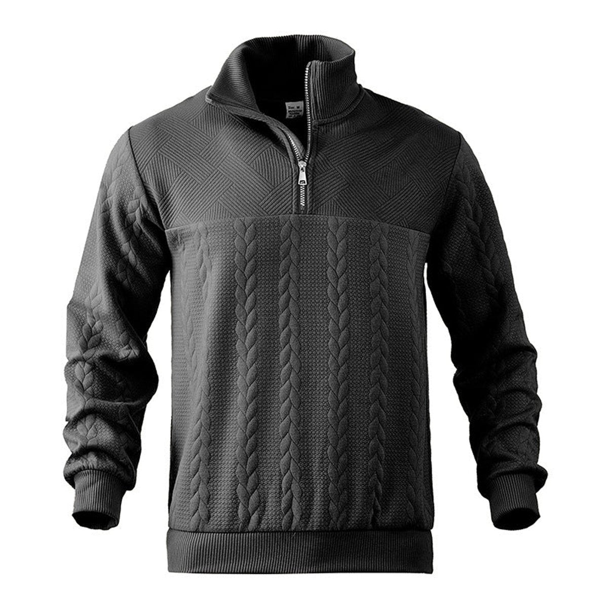Men's Cable Knit Quarter Zip Jumper | Ribbed Cuffs & Hem