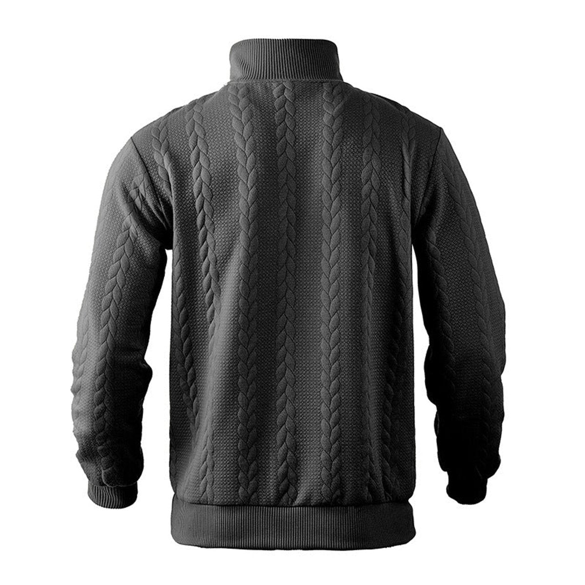 Men's Cable Knit Quarter Zip Jumper | Ribbed Cuffs & Hem
