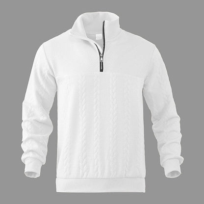 Men's Cable Knit Quarter Zip Jumper | Ribbed Cuffs & Hem