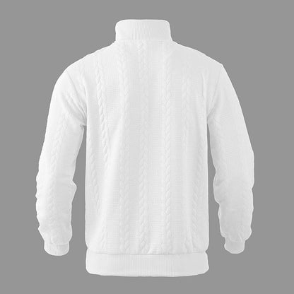 Men's Cable Knit Quarter Zip Jumper | Ribbed Cuffs & Hem