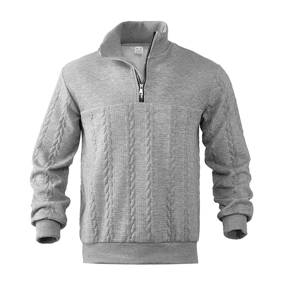 Men's Cable Knit Quarter Zip Jumper | Ribbed Cuffs & Hem