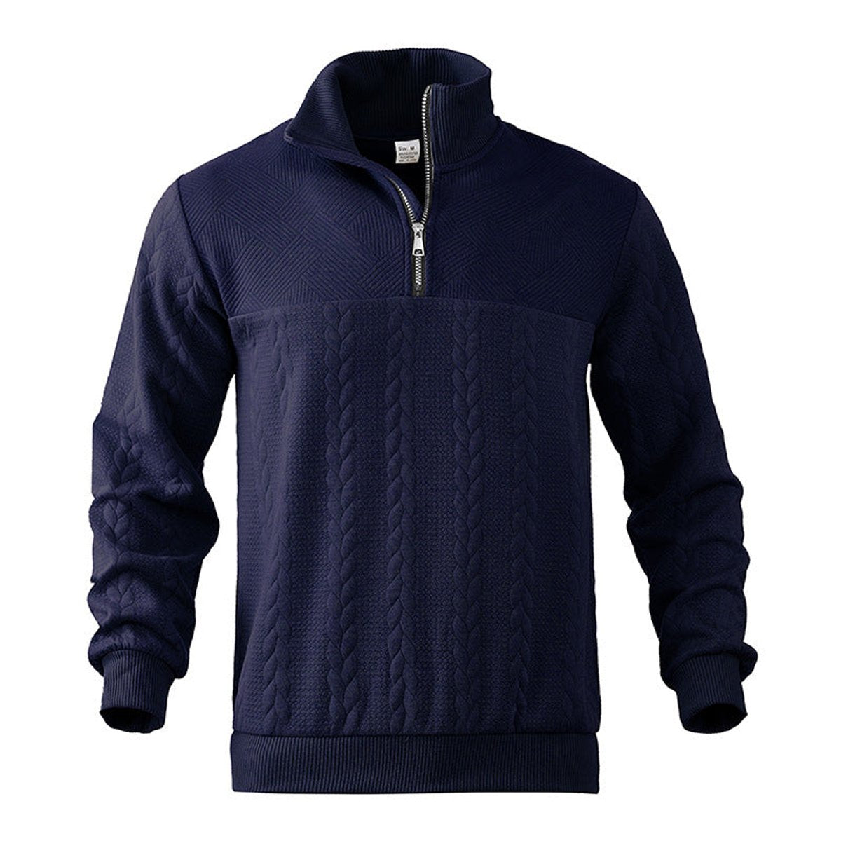 Men's Cable Knit Quarter Zip Jumper | Ribbed Cuffs & Hem