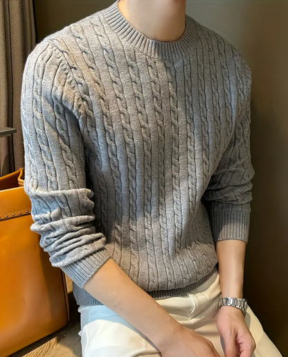 Men's Cable Knit Sweater | Classic Texture & Comfortable Fit