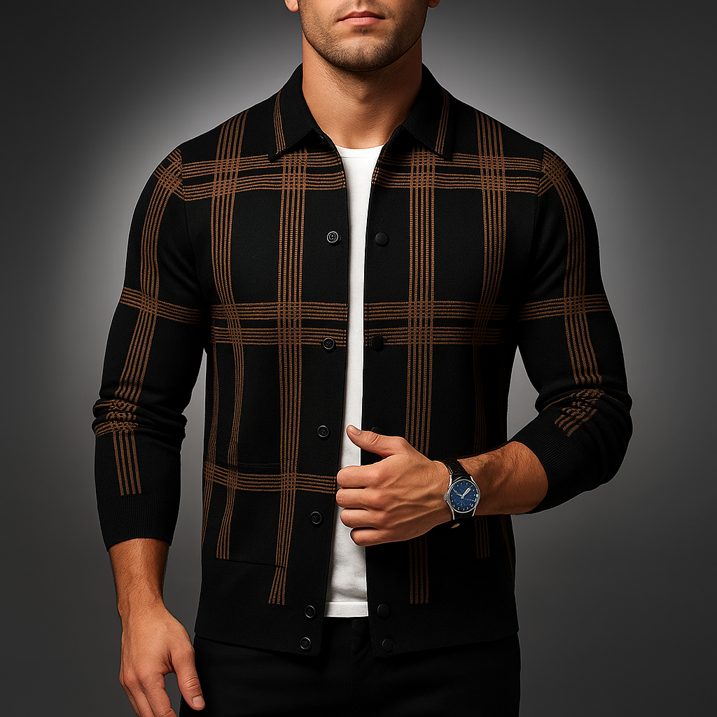 Men's Cardigan Textured Knit Relaxed Fit Breathable with Ribbed Cuffs