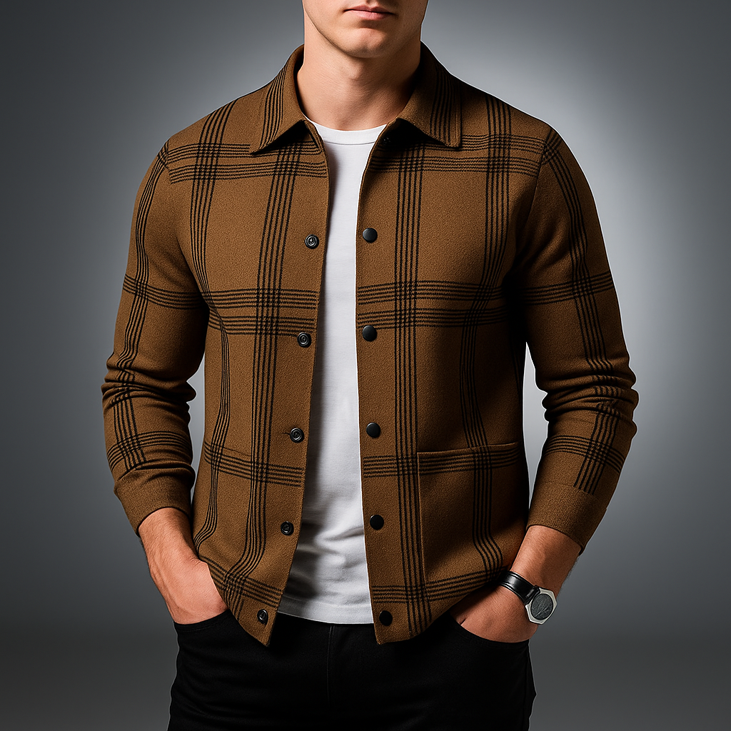 Men's Cardigan Textured Knit Relaxed Fit Breathable with Ribbed Cuffs