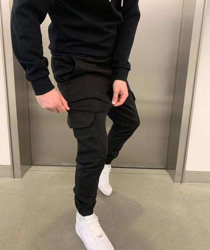 Men's Cargo Jogger Pants | Elastic Waistband & Functional Pockets
