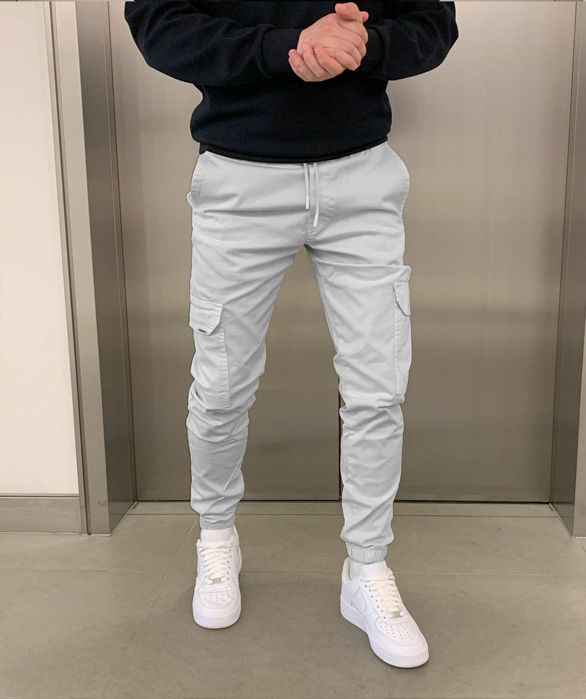Men's Cargo Jogger Pants | Elastic Waistband & Functional Pockets
