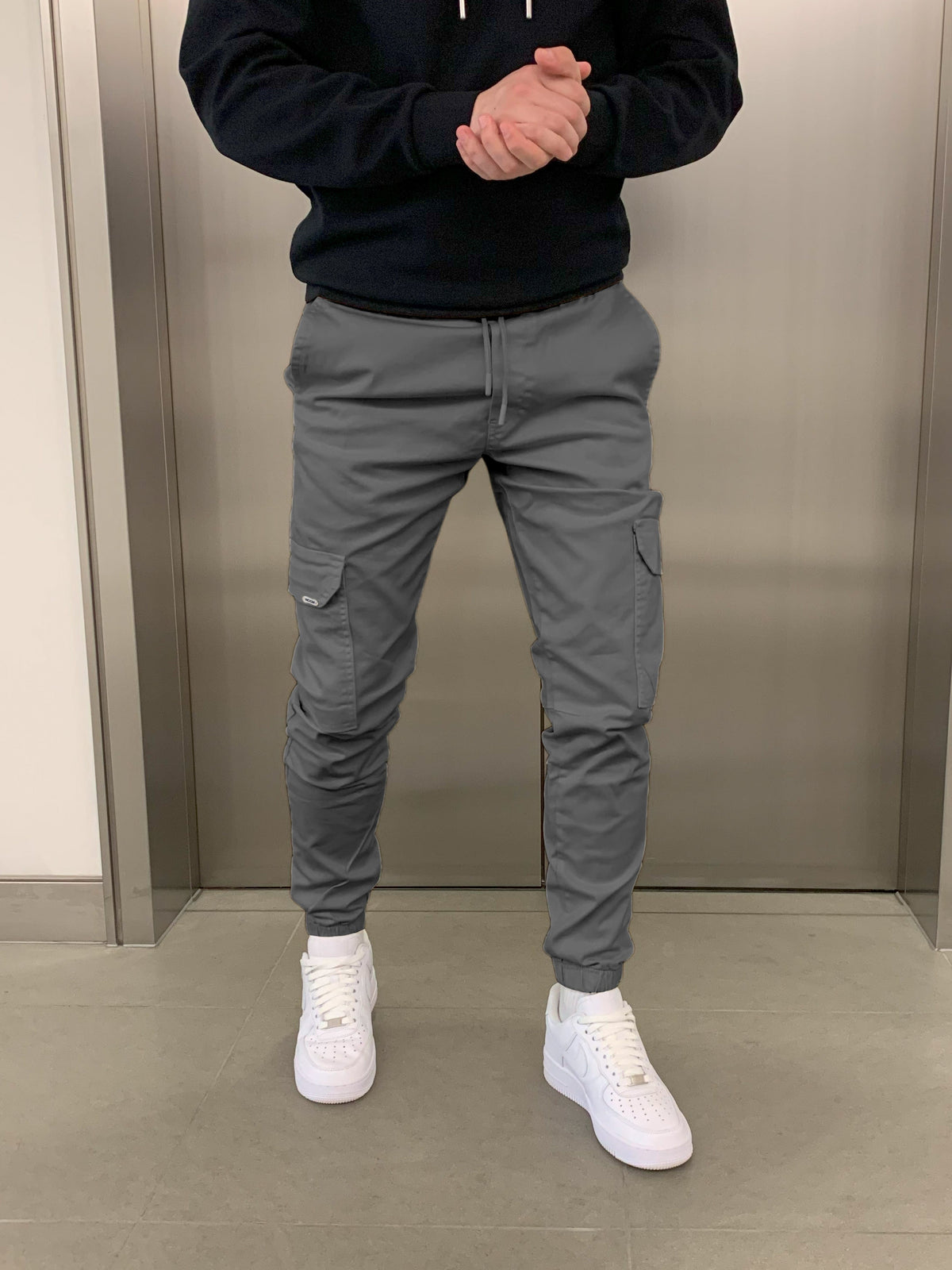 Men's Cargo Jogger Pants | Elastic Waistband & Functional Pockets
