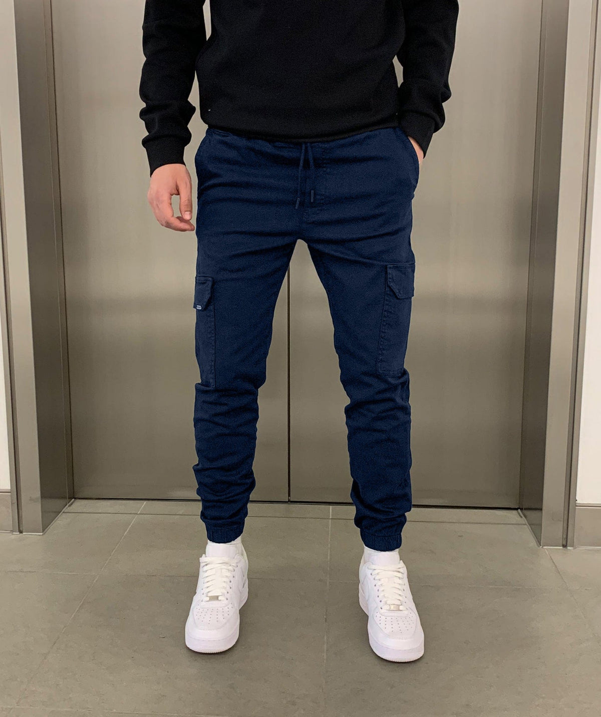 Men's Cargo Jogger Pants | Elastic Waistband & Functional Pockets