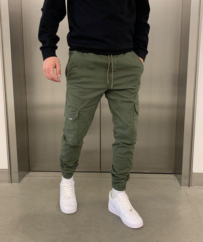 Men's Cargo Jogger Pants | Elastic Waistband & Functional Pockets