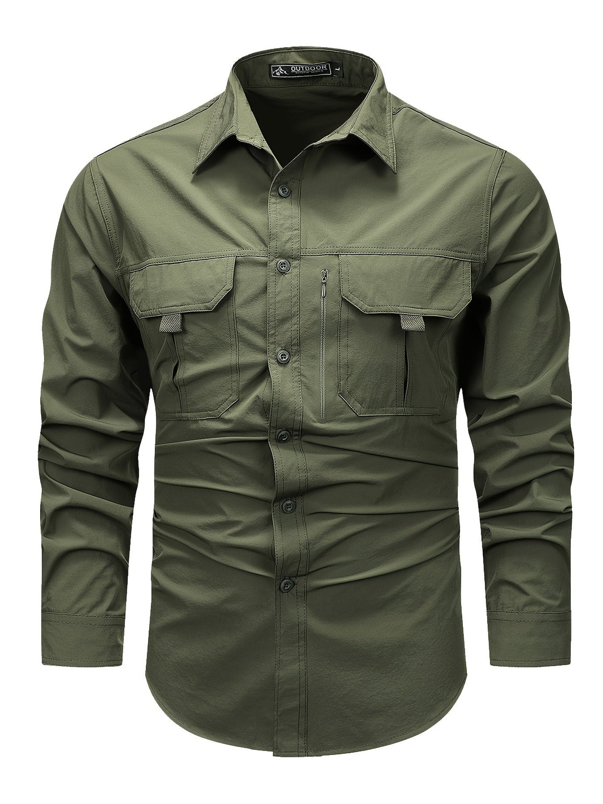 Men's Cargo Shirt Multi Pocket Relaxed Fit Long Sleeve