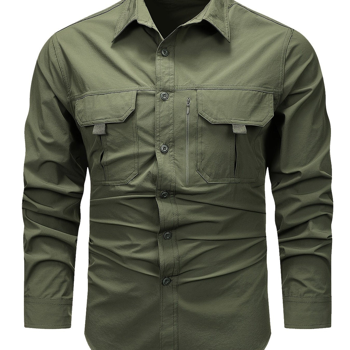 Men's Cargo Shirt Multi Pocket Relaxed Fit Long Sleeve