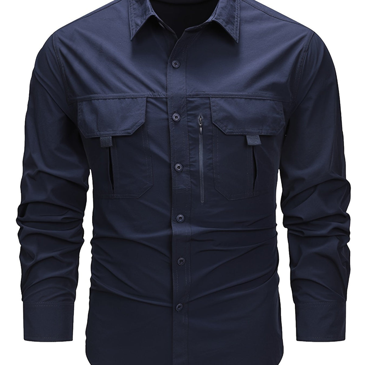 Men's Cargo Shirt Multi Pocket Relaxed Fit Long Sleeve