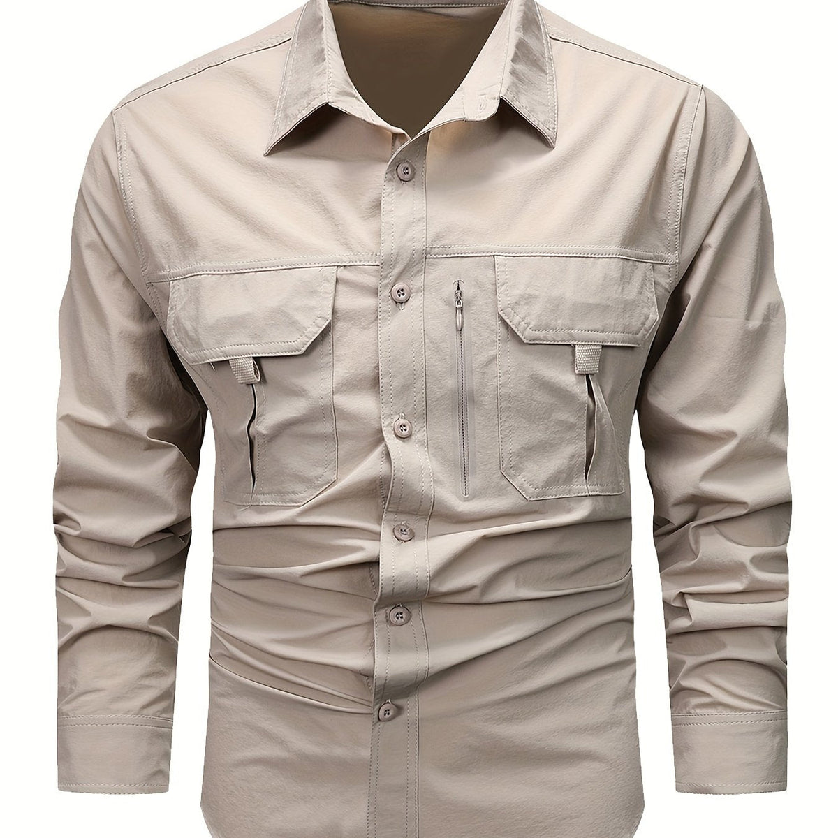 Men's Cargo Shirt Multi Pocket Relaxed Fit Long Sleeve