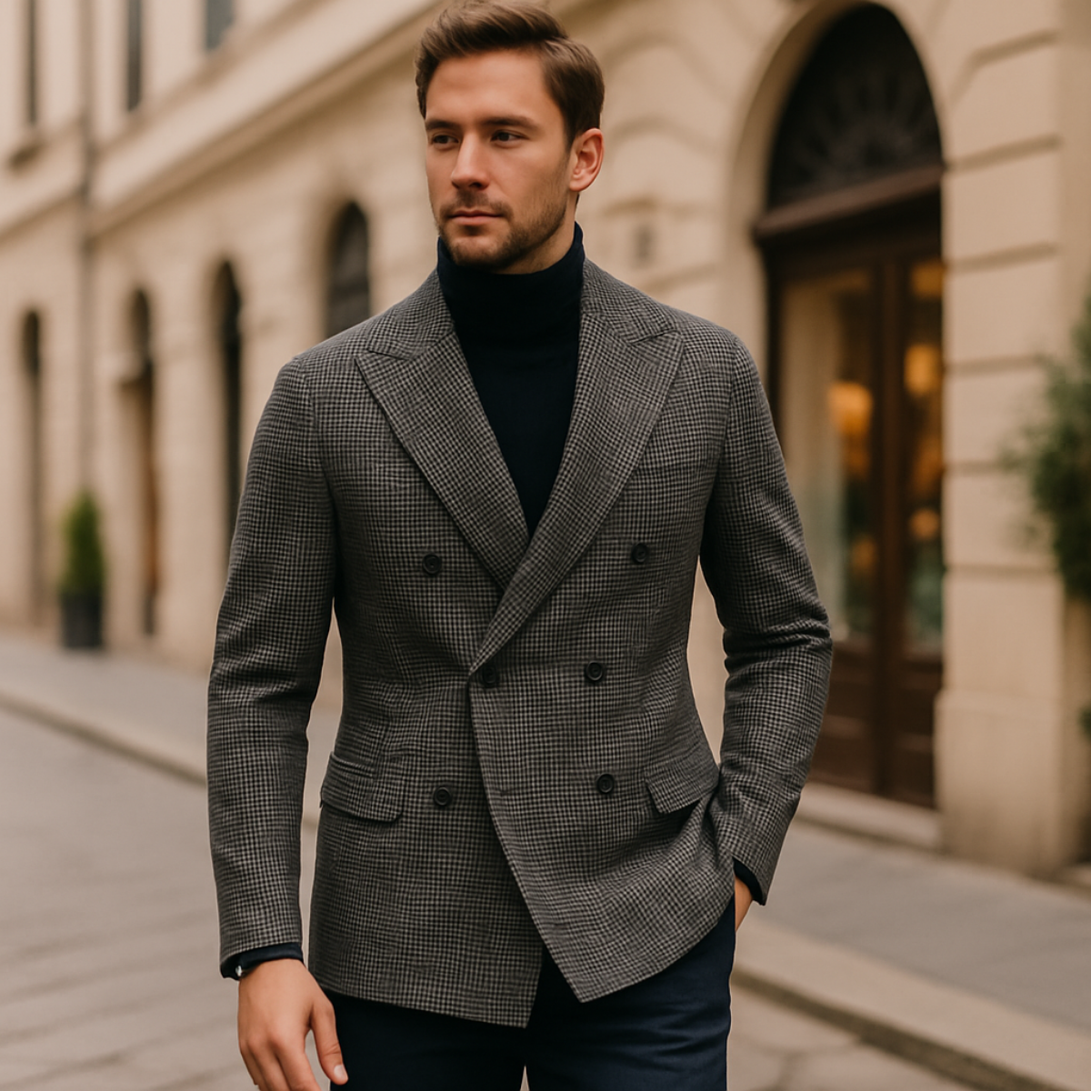 Men's Checked Blazer for Stylish Events