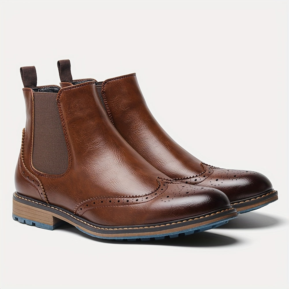 Men's Chelsea Boots | Brogue Detail & Non-Slip Grip