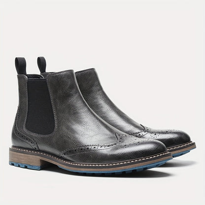 Men's Chelsea Boots | Brogue Detail & Non-Slip Grip