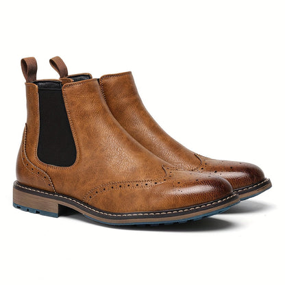 Men's Chelsea Boots | Brogue Detail & Non-Slip Grip