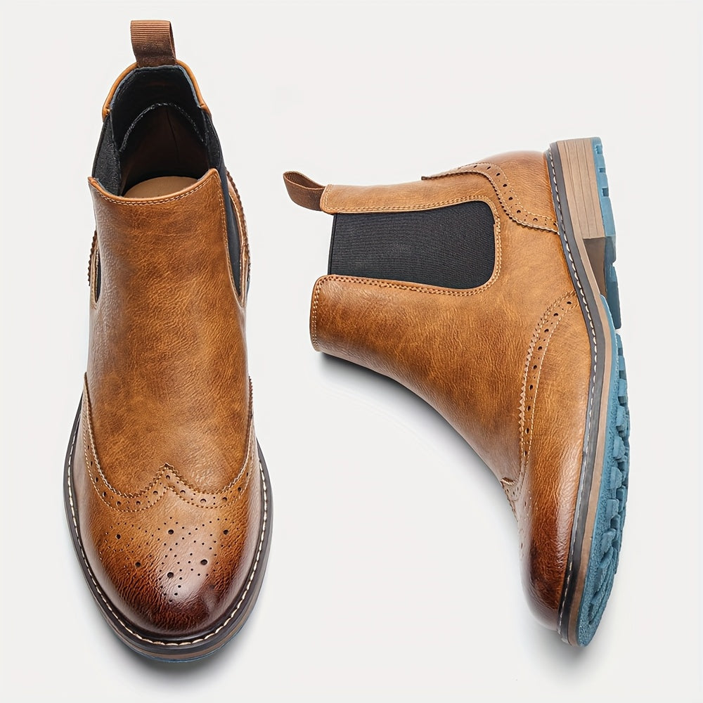 Men's Chelsea Boots | Brogue Detail & Non-Slip Grip