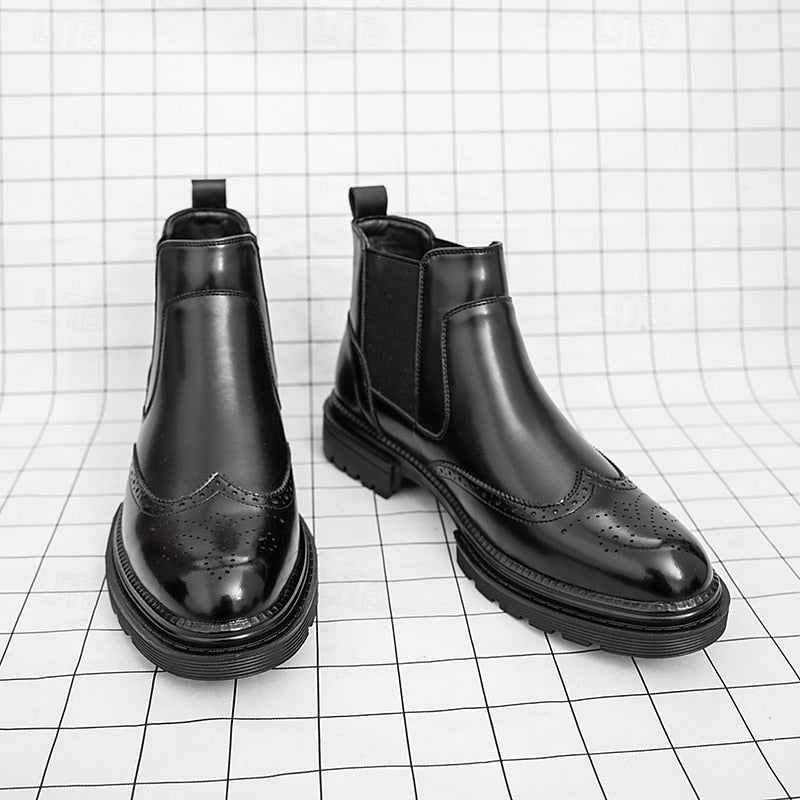Men's Chelsea Boots | Wingtip Brogue Detail
