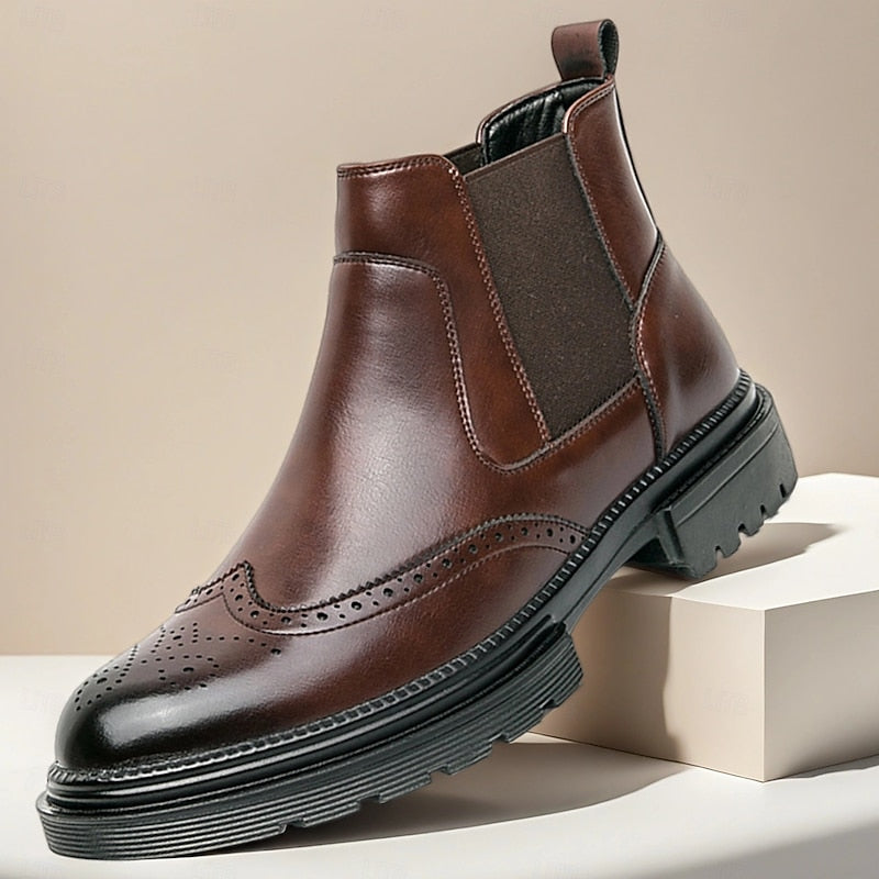 Men's Chelsea Boots | Wingtip Brogue Detail