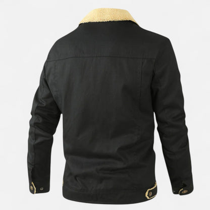 Men's Classic Aviator Bomber Jacket with Sherpa Collar for Winter Wear