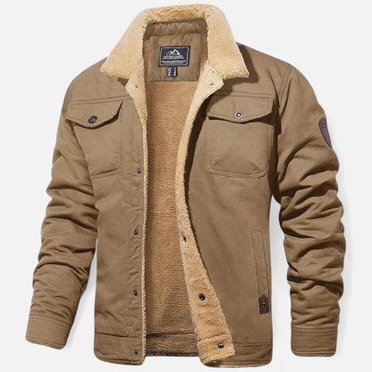 Men's Classic Aviator Bomber Jacket with Sherpa Collar for Winter Wear