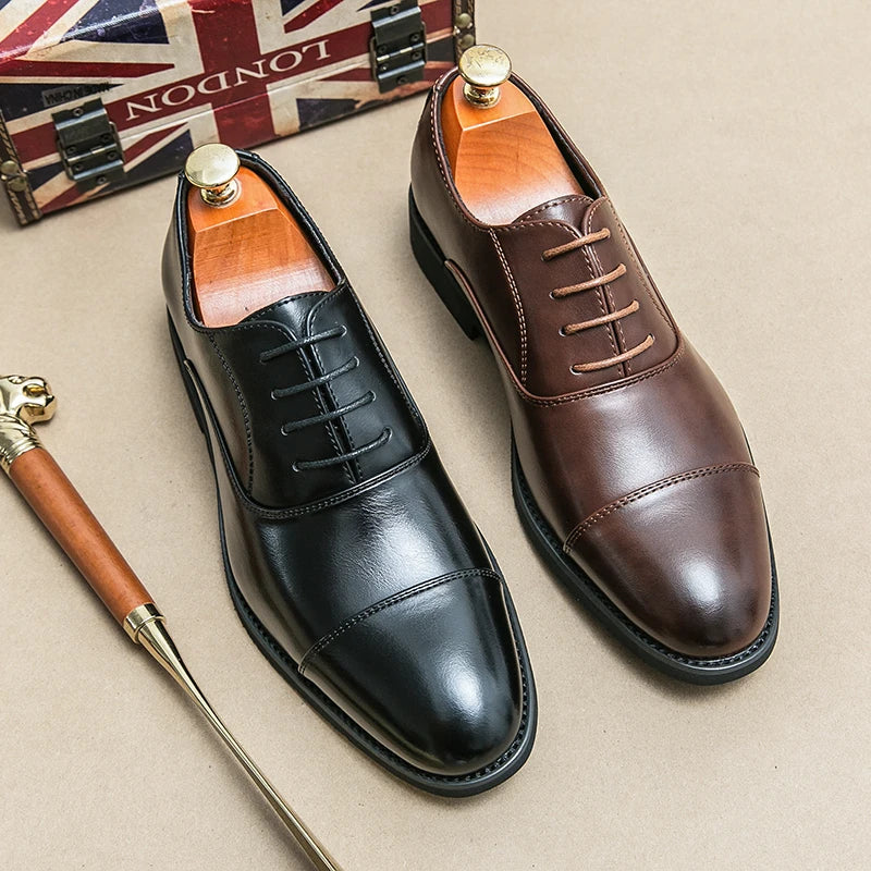 Men’s Classic Oxford Dress Shoes – Stylish Lace-Up Formal Footwear