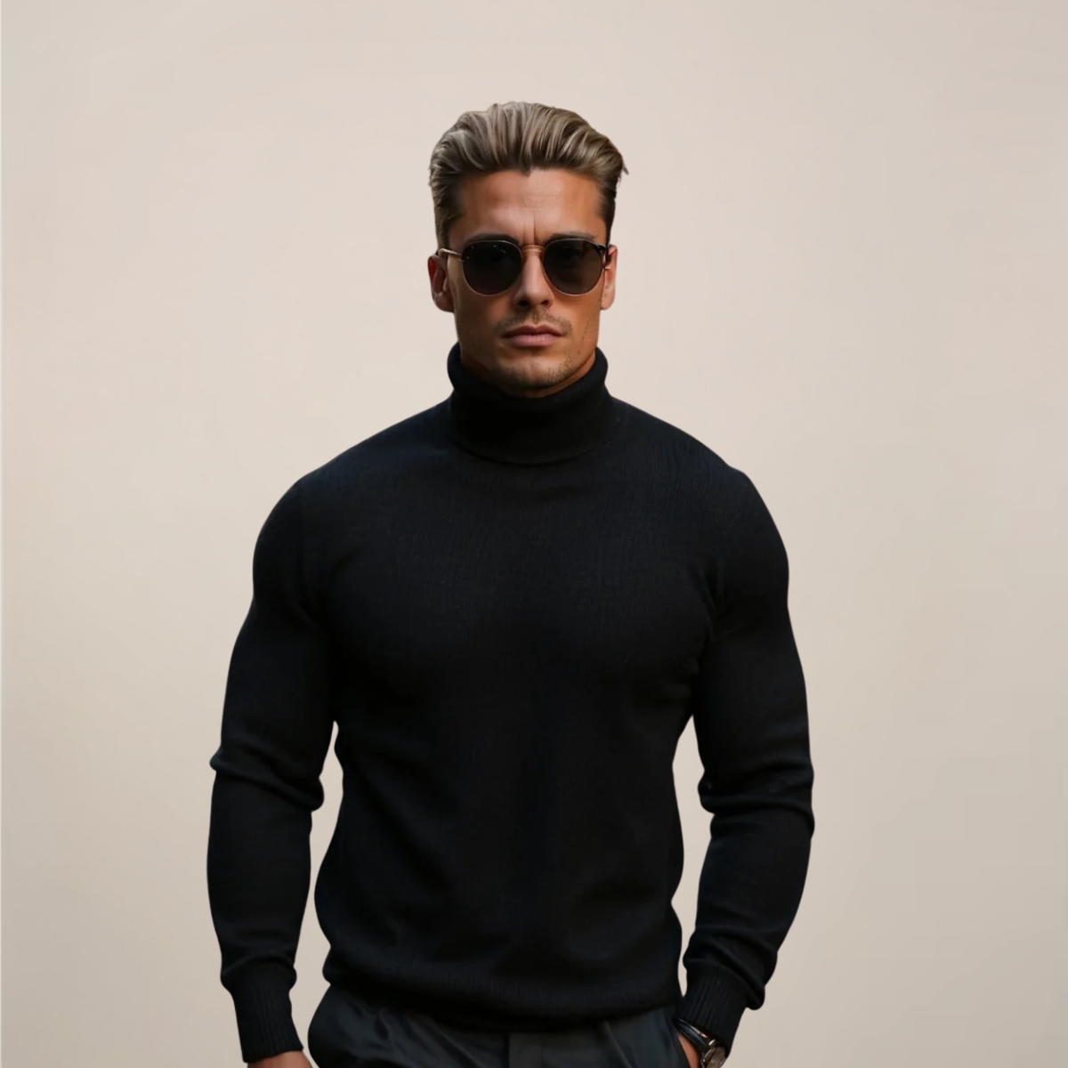Men’s Classic Turtleneck Knit for Smart Casual Style
