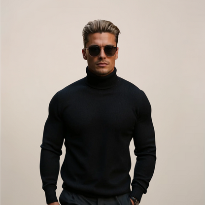 Men’s Classic Turtleneck Knit for Smart Casual Style