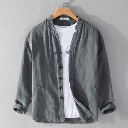 Men's Collared Shirt Jacket Clean Fit Spring Layer