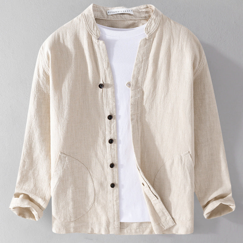 Men's Collared Shirt Jacket Clean Fit Spring Layer