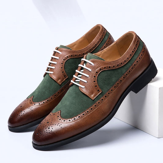 Men's Dress Shoes Wingtip Brogue Derby Lace Up with Cushioned Insole